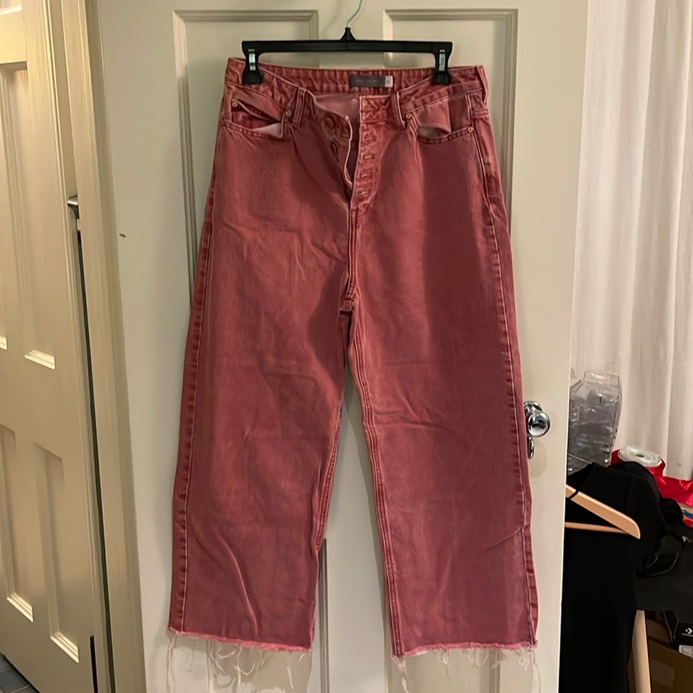 Mint Velvet wide leg coral jeans